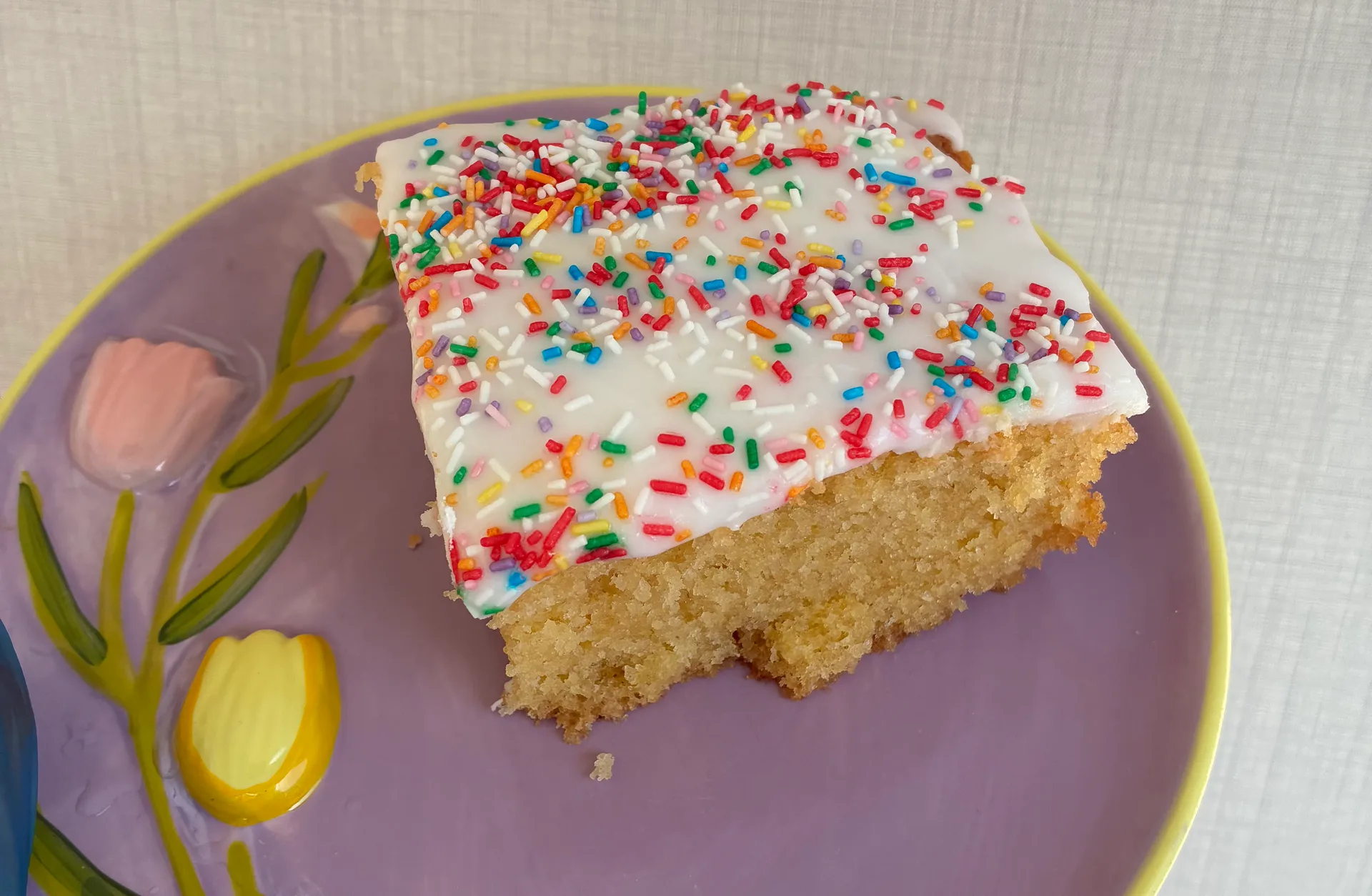 Gluten Free and Dairy Free School Cake with Sprinkles – Traybakes